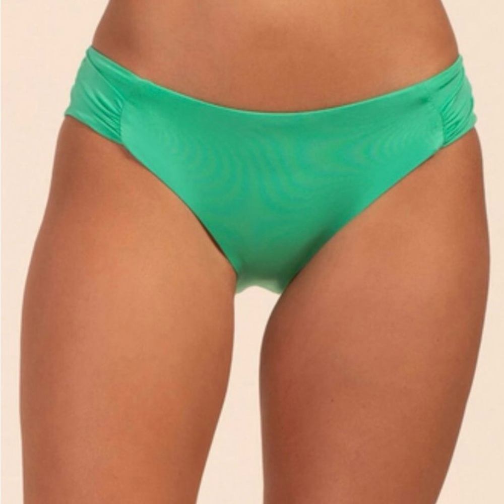 TRINA TURK MONACO SOLIDS HIPSTER Vibrant Green shimmery Bottom SIZE 8 NEW w tags